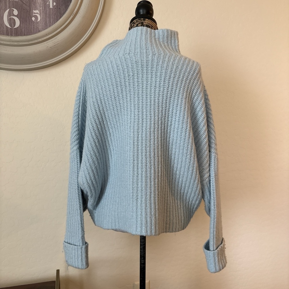 MAEVE by Anthropologie Light Blue Cowl Neck wool alpaca nylon  blend Sweater. L - Picture 3 of 8